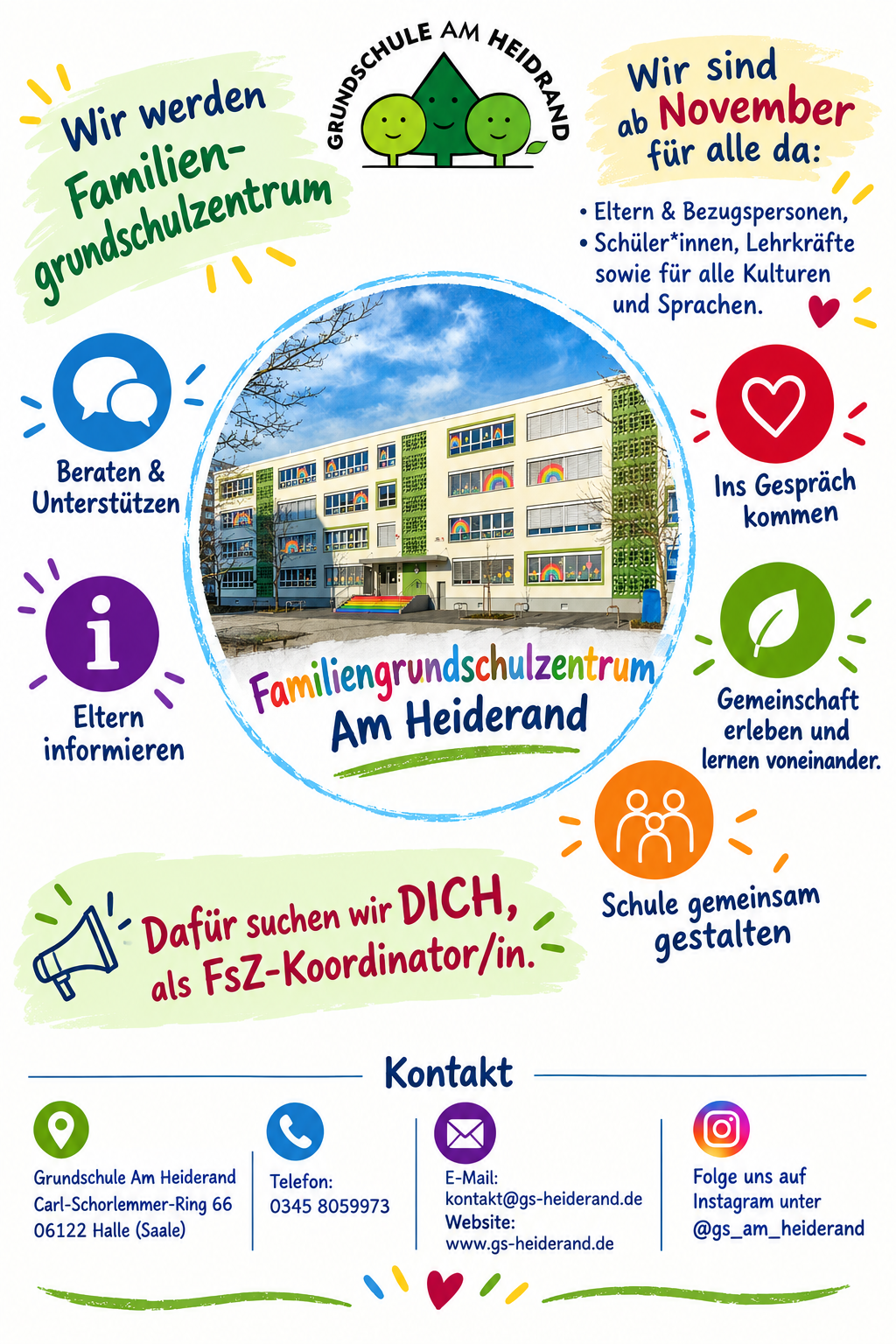Wir suchen Koordinator/-in des Familienschulzentrums
